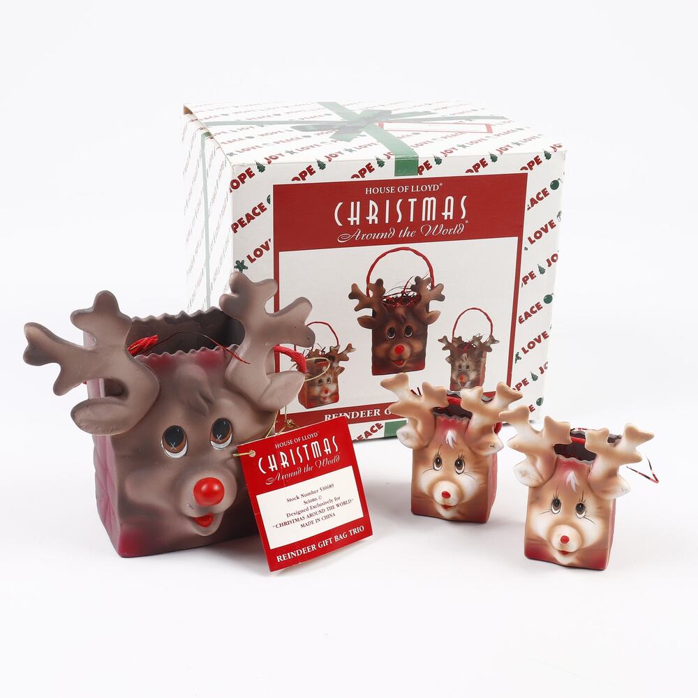 House of Lloyd Christmas Around The World Ceramic Reindeer Gift Bag Decor 530689